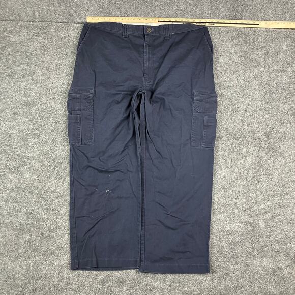 Dickies Pants Mens 42x30 Navy Blue Cargo Utility Workwear Durable Cotton - Picture 1 of 9